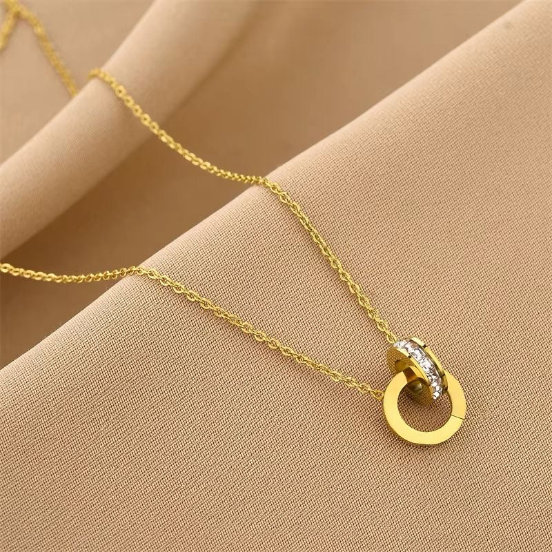 Roman Numeral Interlock Necklace