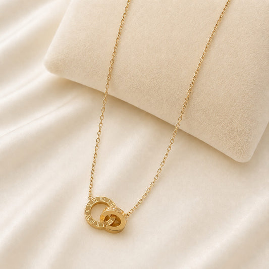 Roman Numeral Interlock Necklace