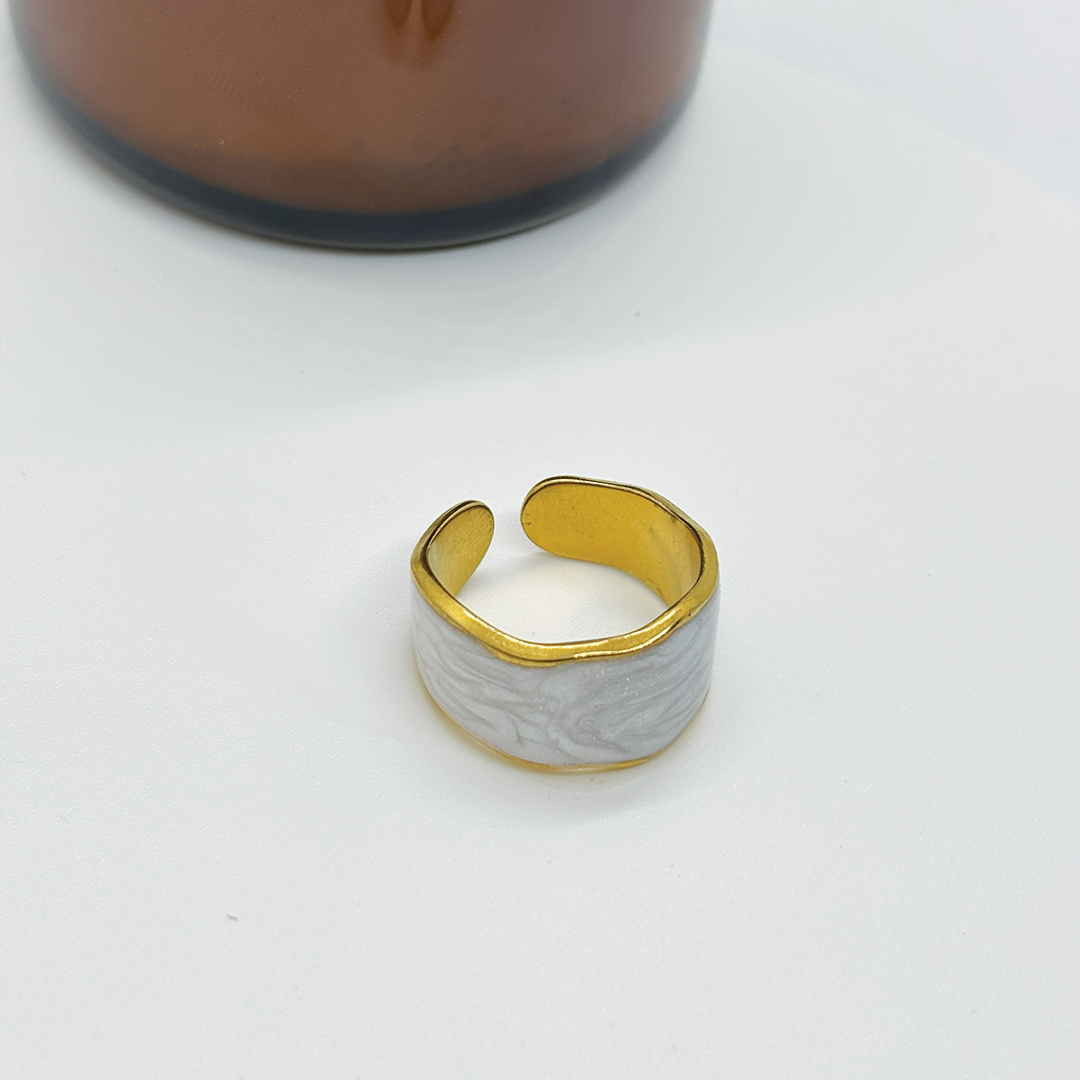 Enamel Swirl Adjustable Ring