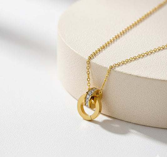 Roman Numeral Interlock Necklace