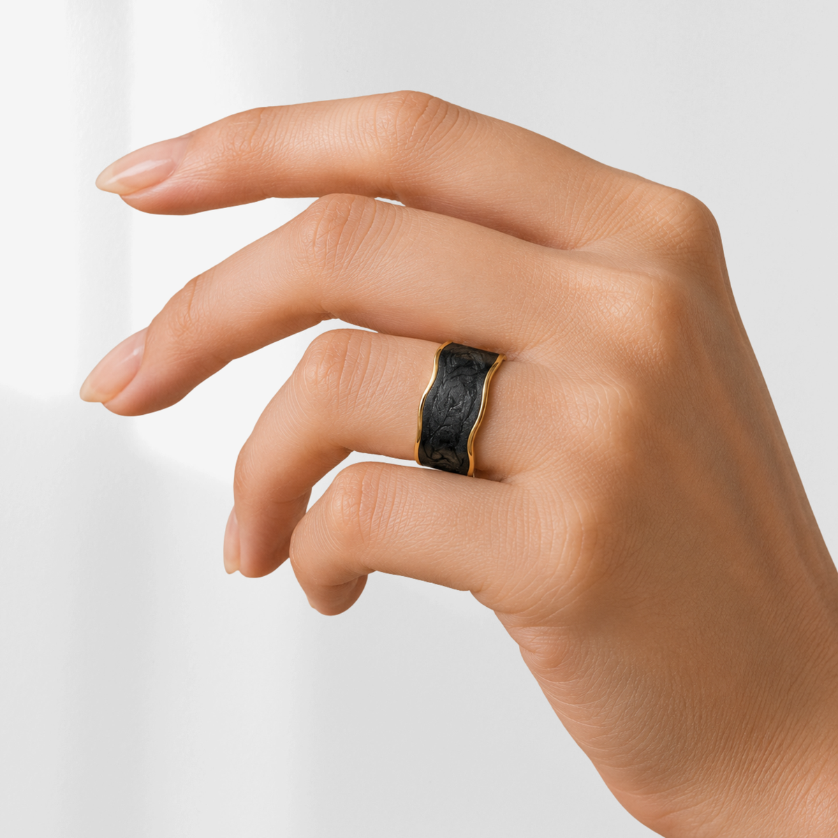 Enamel Swirl Cuff Ring
