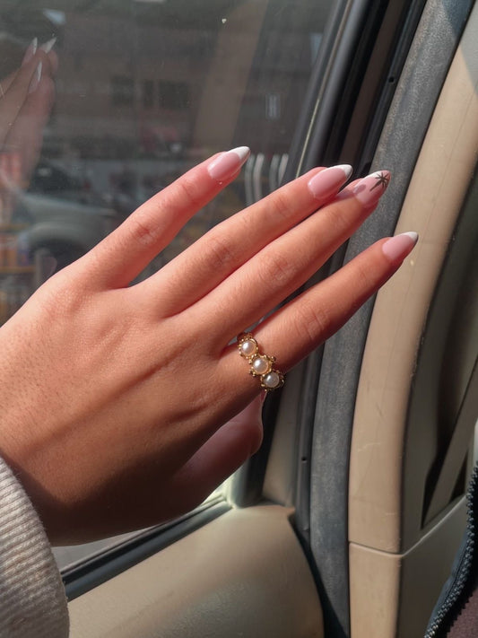 Pearl Beaded Adjustable Ring