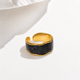 Enamel Swirl Cuff Ring