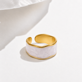 Enamel Swirl Cuff Ring
