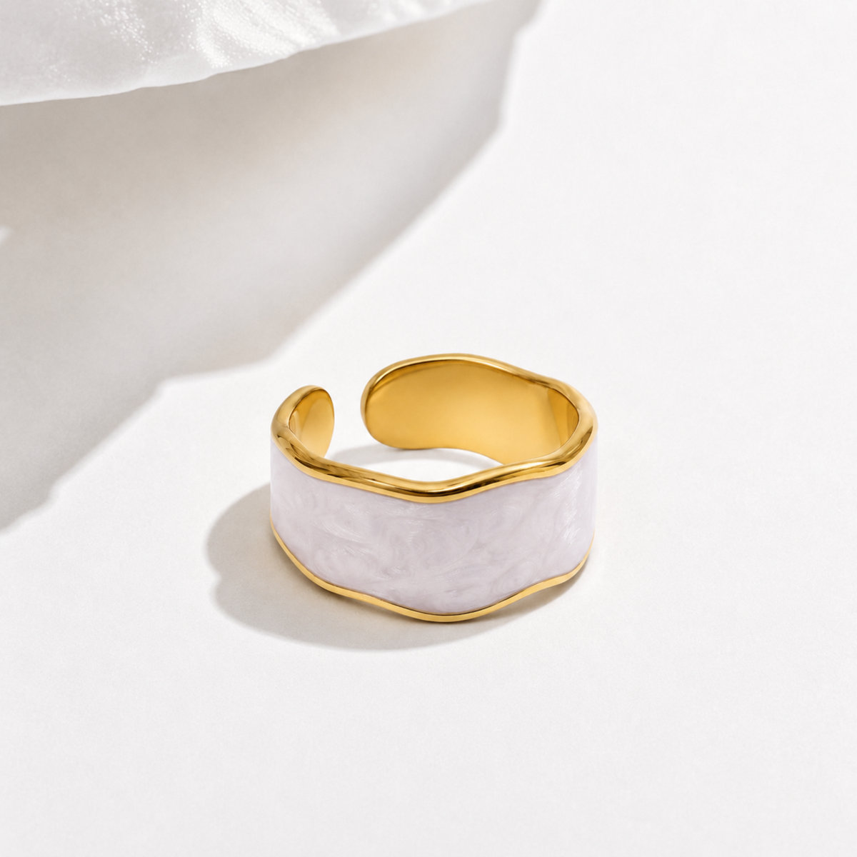 Enamel Swirl Cuff Ring