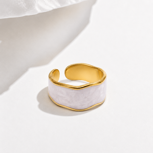 Enamel Swirl Cuff Ring