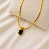 Obsidian Herringbone Necklace