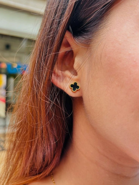 Midnight Clover Studs