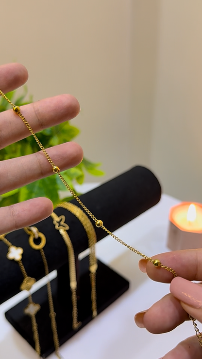 Beaded Gold Plated Bracelet / Anklet