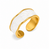 Enamel Swirl Cuff Ring