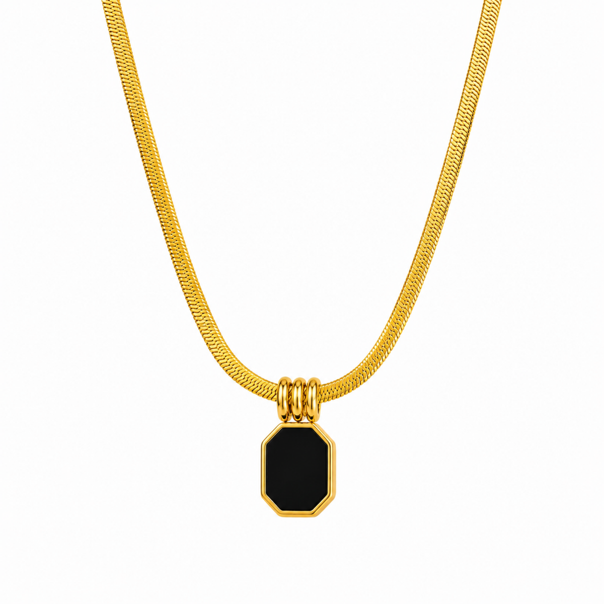 Obsidian Herringbone Necklace
