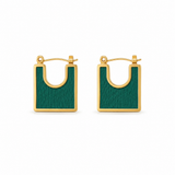 Teal Enamel Hoops