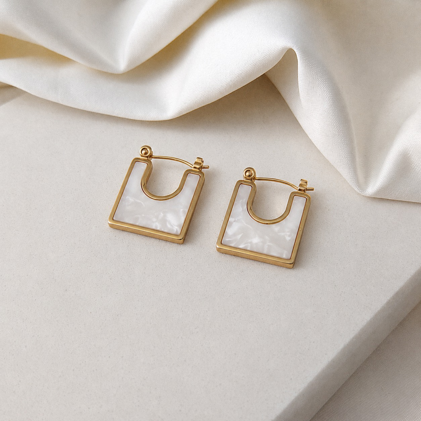 Pearl U-Hoop Earrings