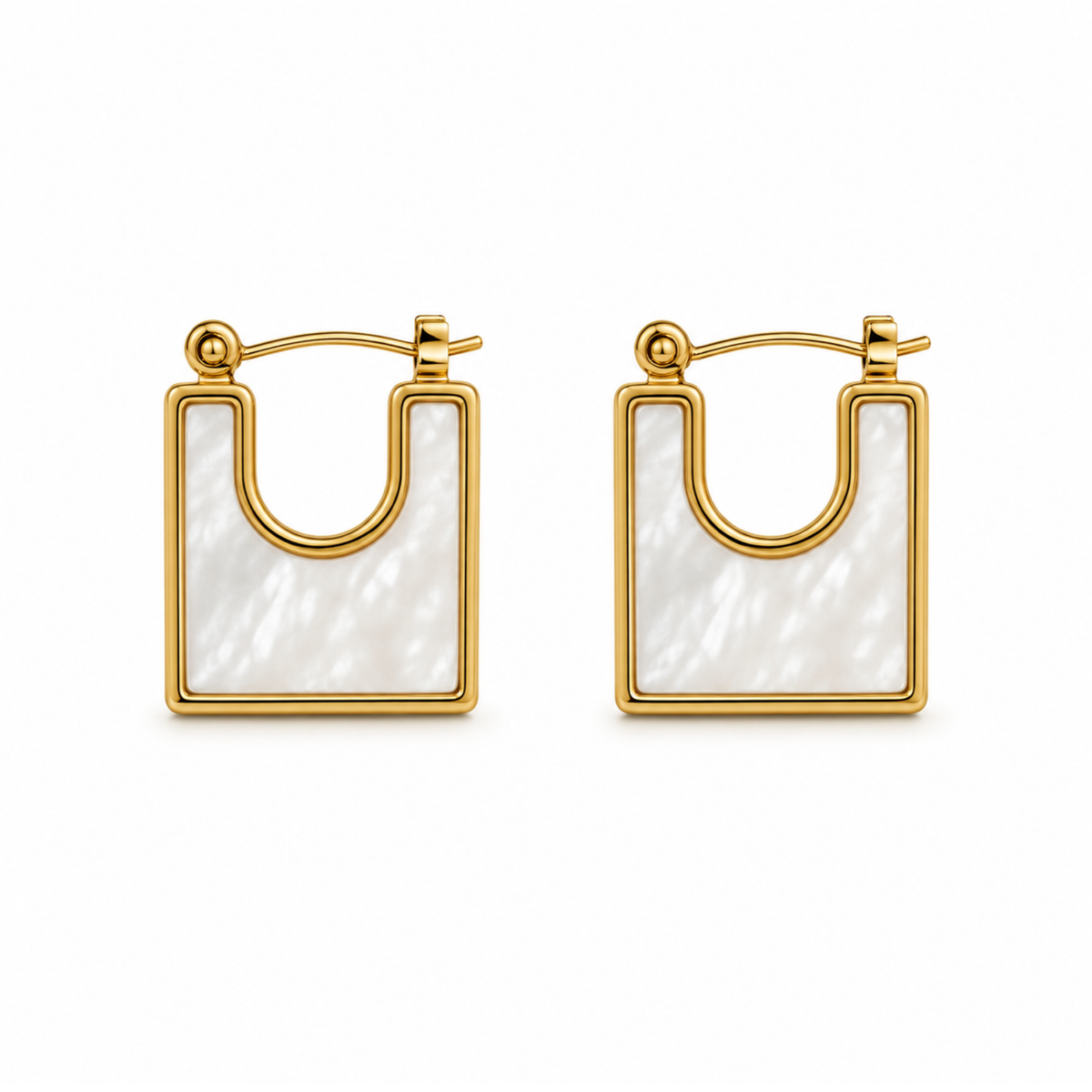 Pearl U-Hoop Earrings