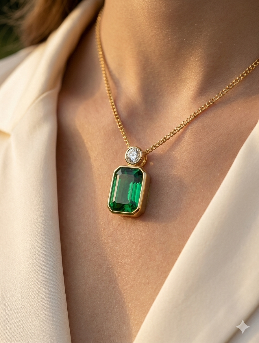 Emerald Radiance Pendant Necklace