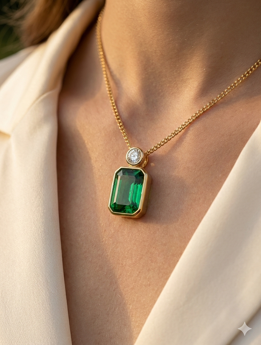 Emerald Radiance Pendant Necklace