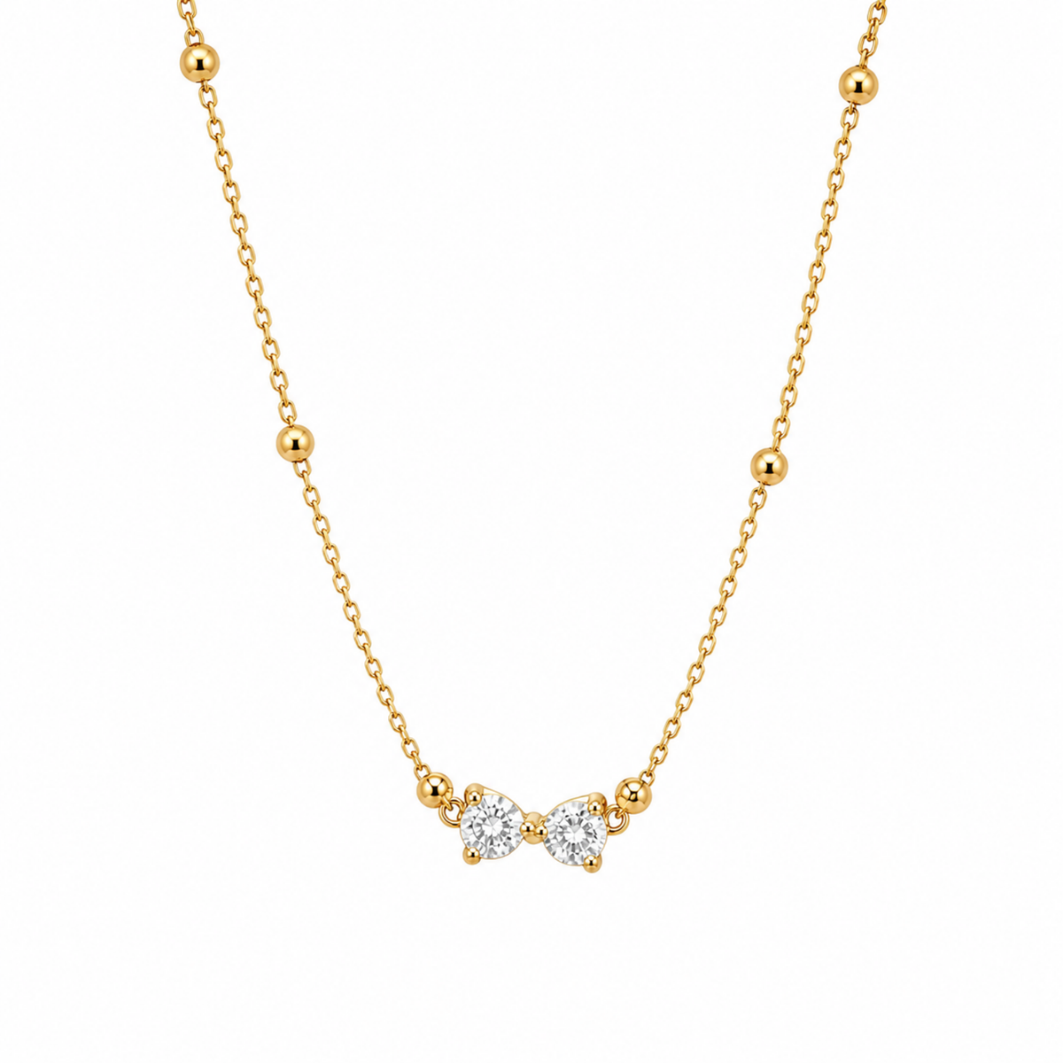Diamond Bow Necklace