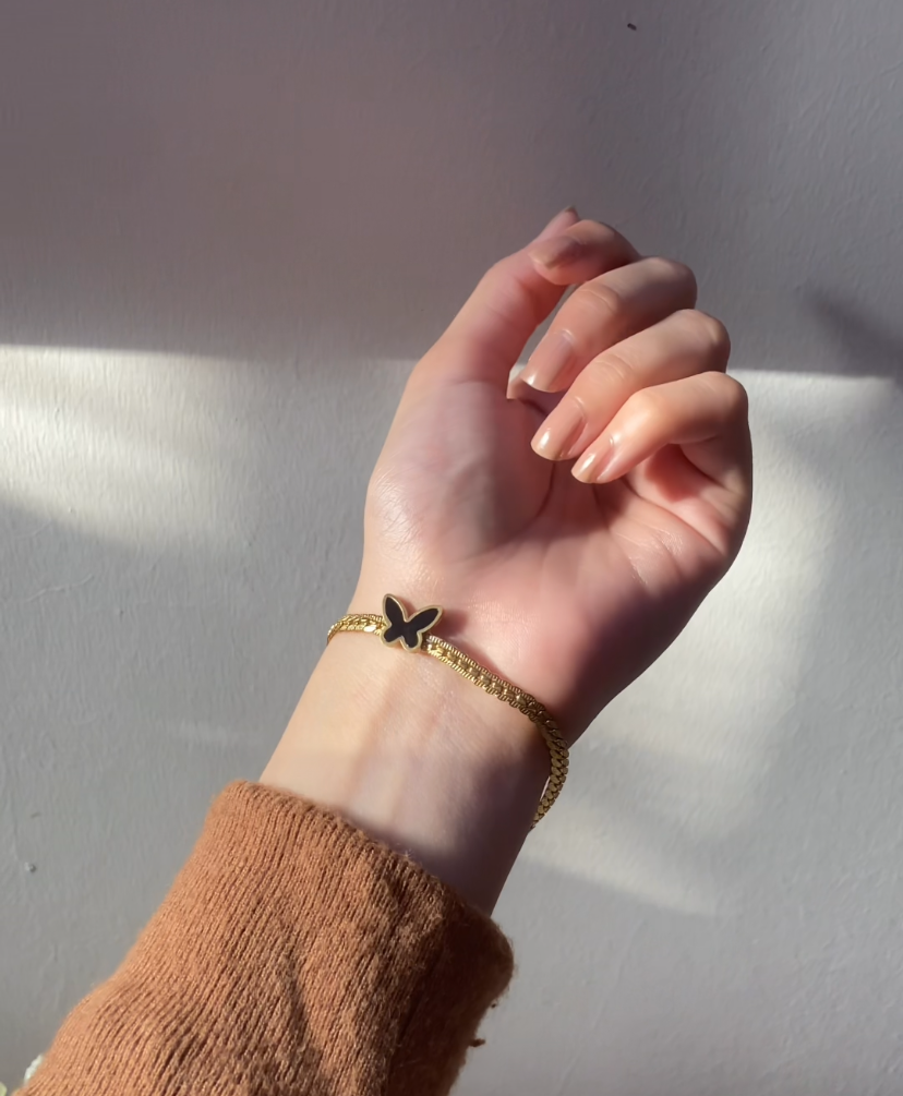 Flutter Charm Bracelet - Black detail