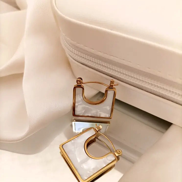 Pearl U-Hoop Earrings