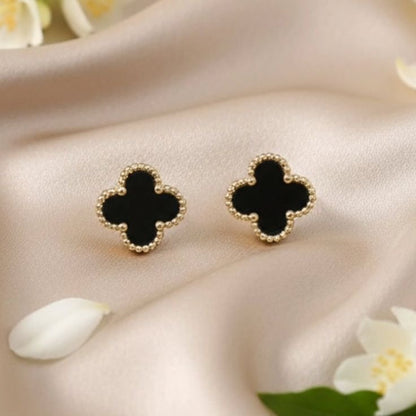 Midnight Clover Studs