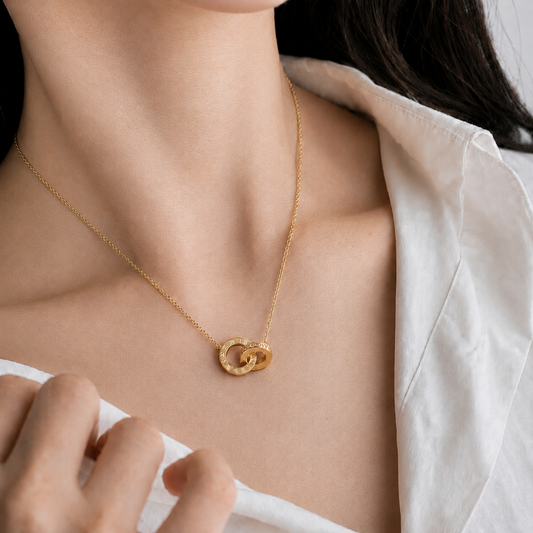 Roman Numeral Interlock Necklace