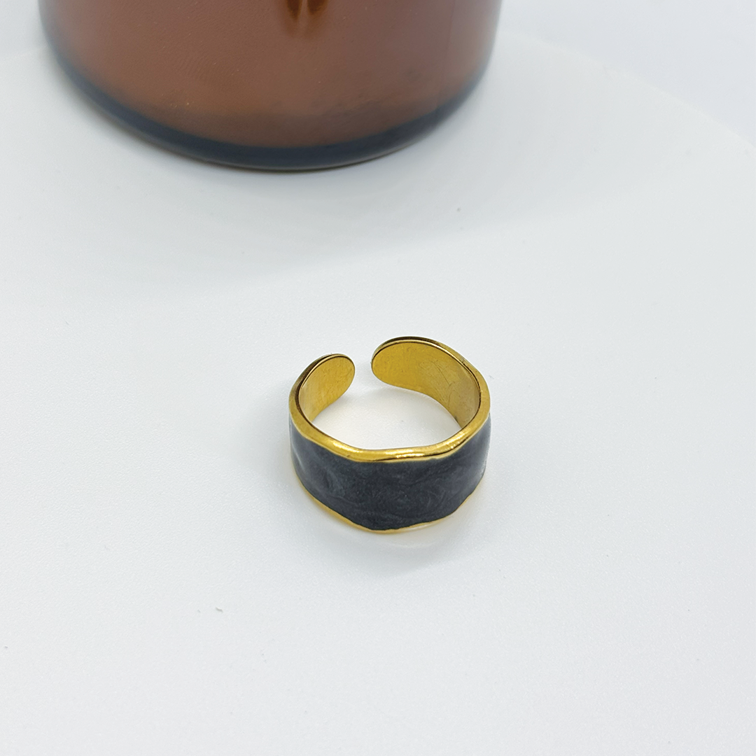 Enamel Swirl Adjustable Ring