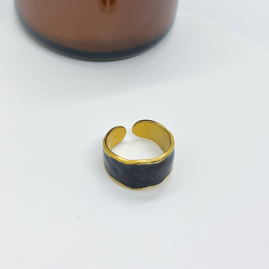 Enamel Swirl Adjustable Ring